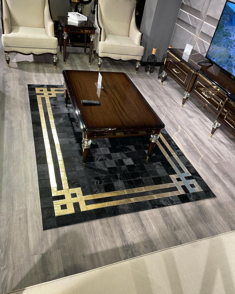 Tinera Handcrafted Flatweave Natural Leather Rug Rugs - Venetto Design Venettodesign.com