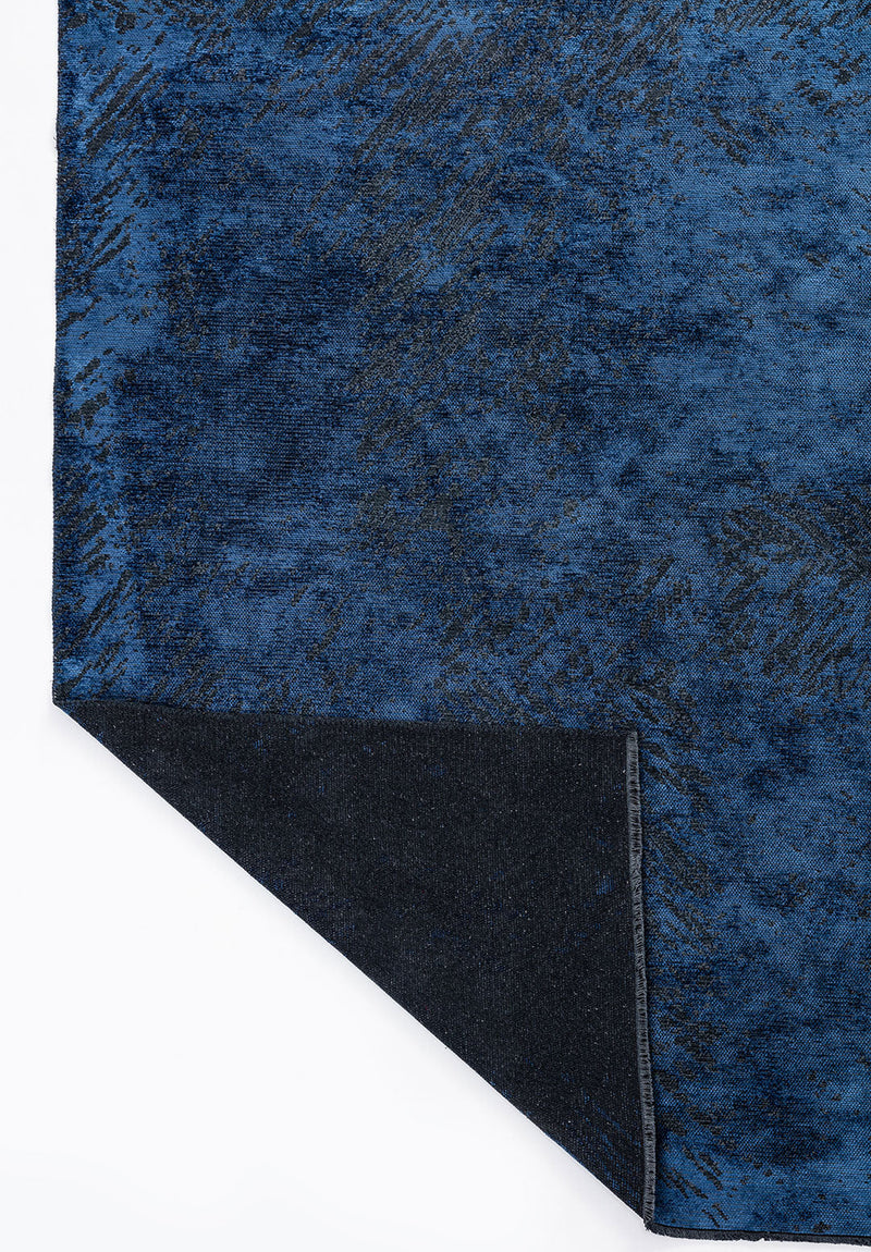 Rustic Navy Blue - Matte Black Rug Rugs - Venetto Design Venettodesign.com