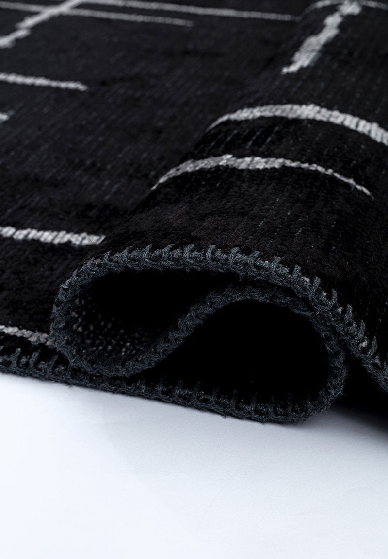 Mark Light Grey - Black Rug Rugs - Venetto Design Venettodesign.com