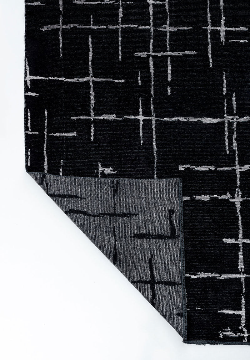 Mark Light Grey - Black Rug Rugs - Venetto Design Venettodesign.com