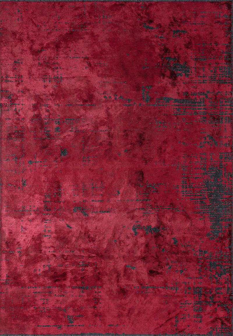 Space Red - Matte Black Rug Rugs - Venetto Design Venettodesign.com
