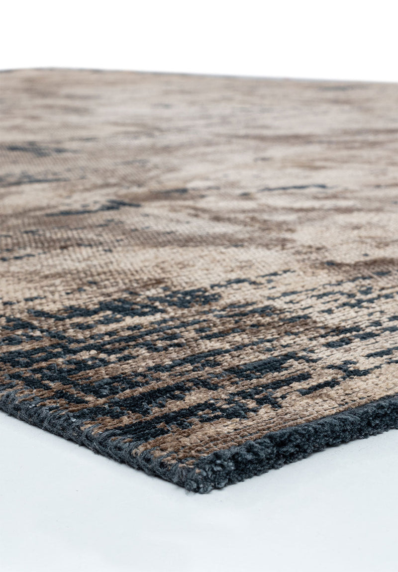 Space Dark Beige - Matte Black Rug Rugs - Venetto Design Venettodesign.com
