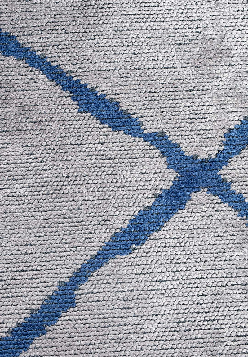 Grid Light Grey - Navy Blue Rug Rugs - Venetto Design Venettodesign.com