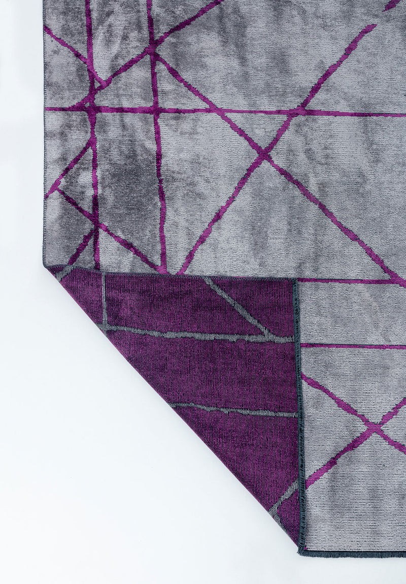 Grid Light Grey - Purple Rug Rugs - Venetto Design Venettodesign.com