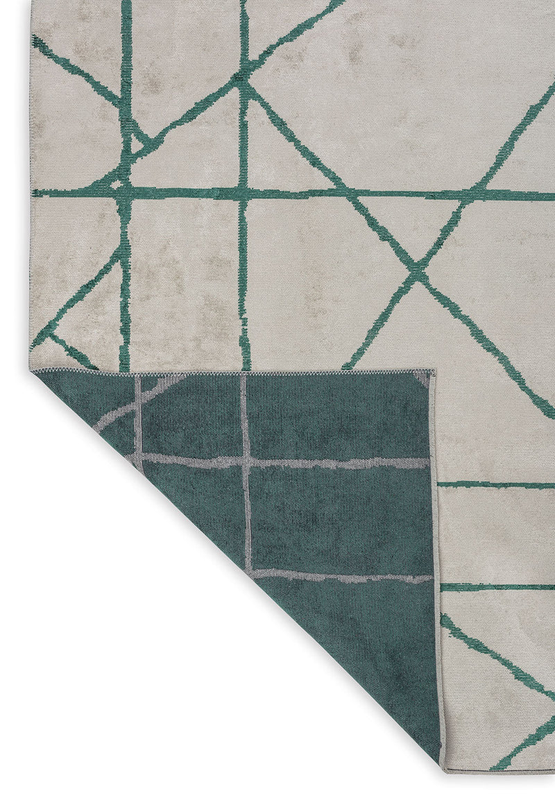 Grid White - Dark Green Rug Rugs - Venetto Design Venettodesign.com