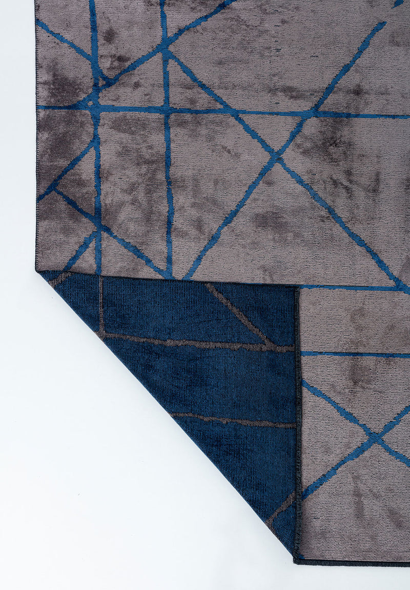 Grid Dark Grey - Navy Blue Rug Rugs - Venetto Design Venettodesign.com