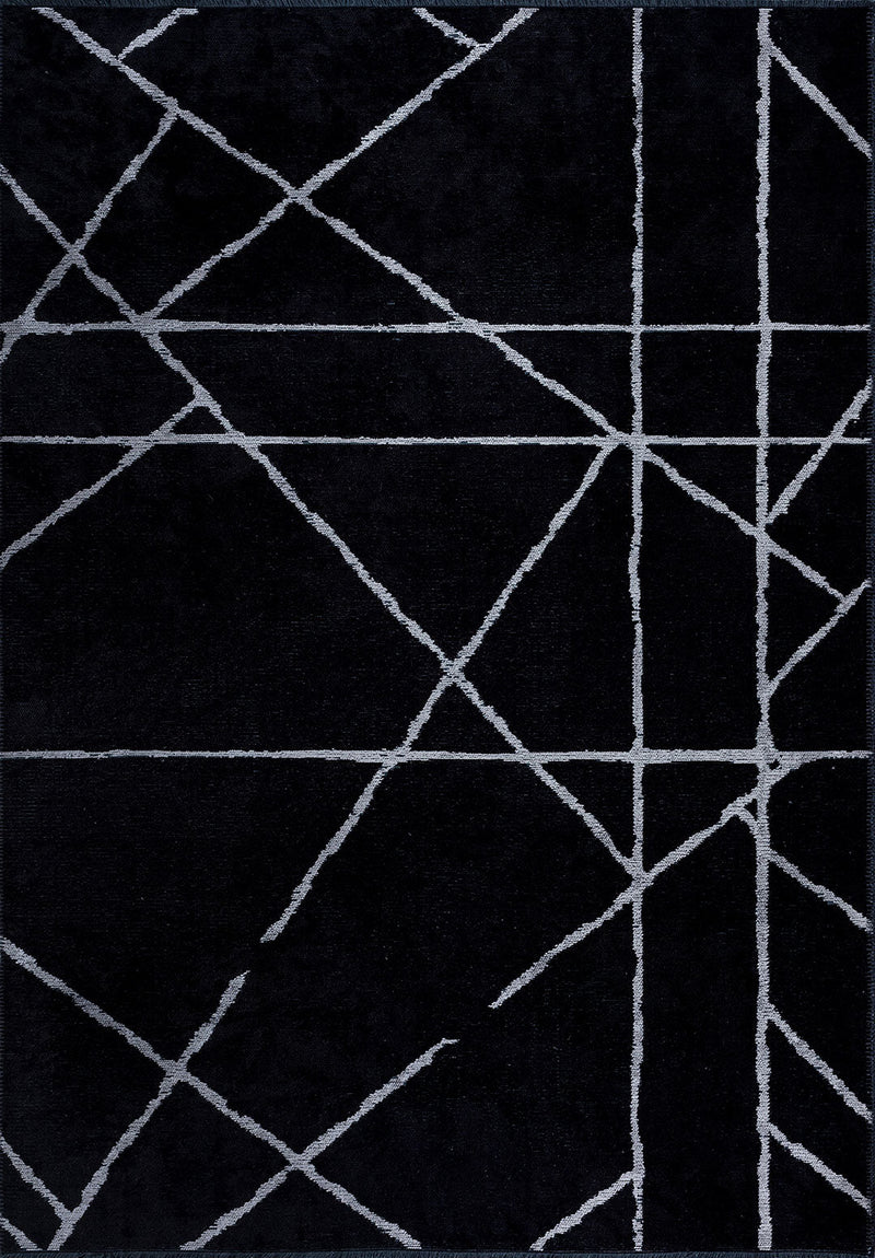 Grid Black - Light Grey Rug Rugs - Venetto Design Venettodesign.com
