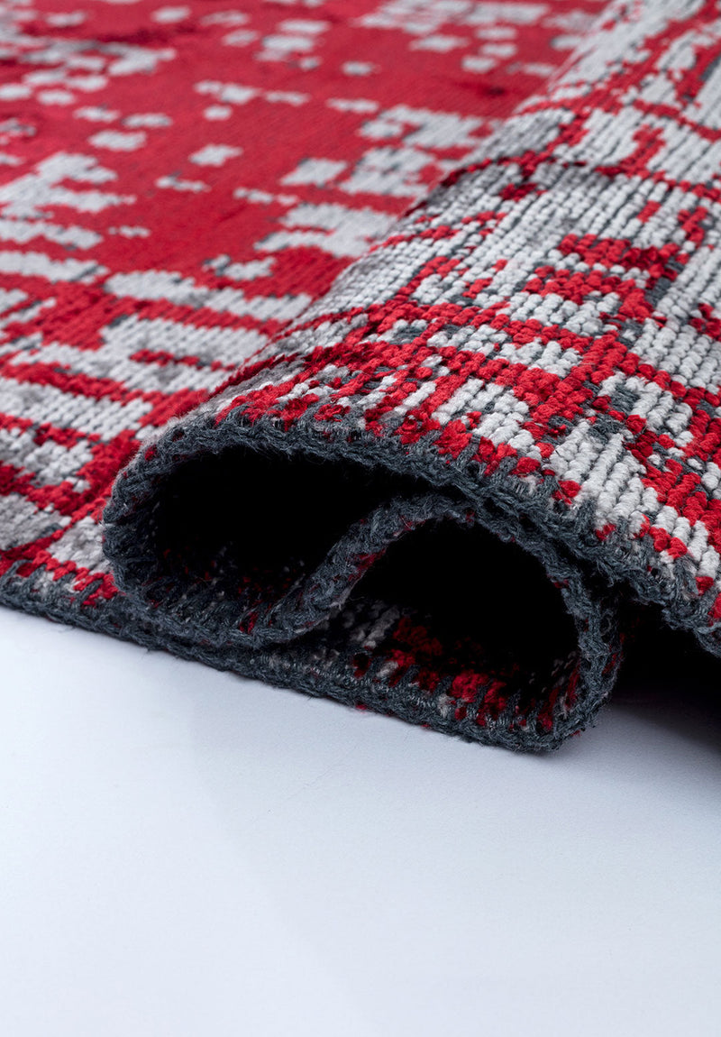 Pixel Red - Light Grey Rug Rugs - Venetto Design Venettodesign.com