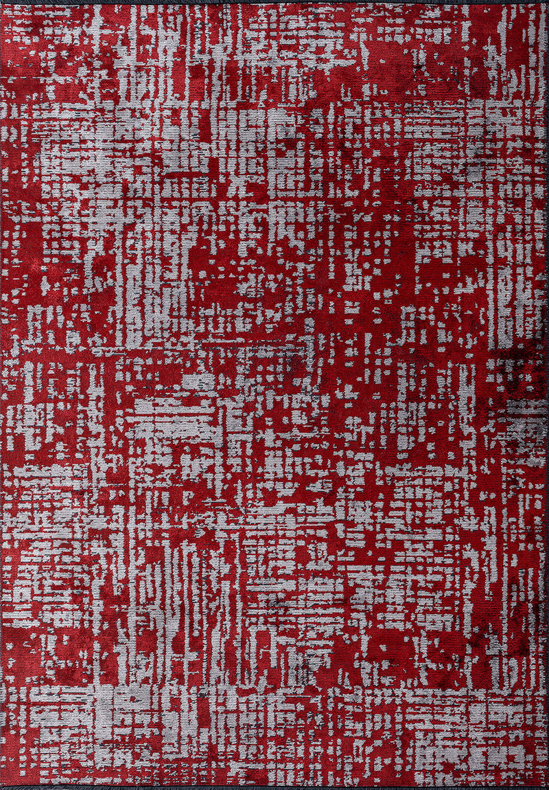 Pixel Red - Light Grey Rug Rugs - Venetto Design Venettodesign.com