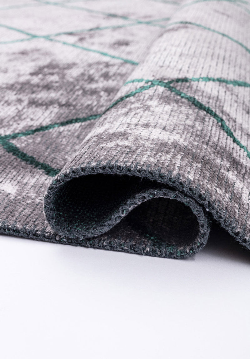 Moroccan Dark Green - Light Grey Rug Rugs - Venetto Design Venettodesign.com