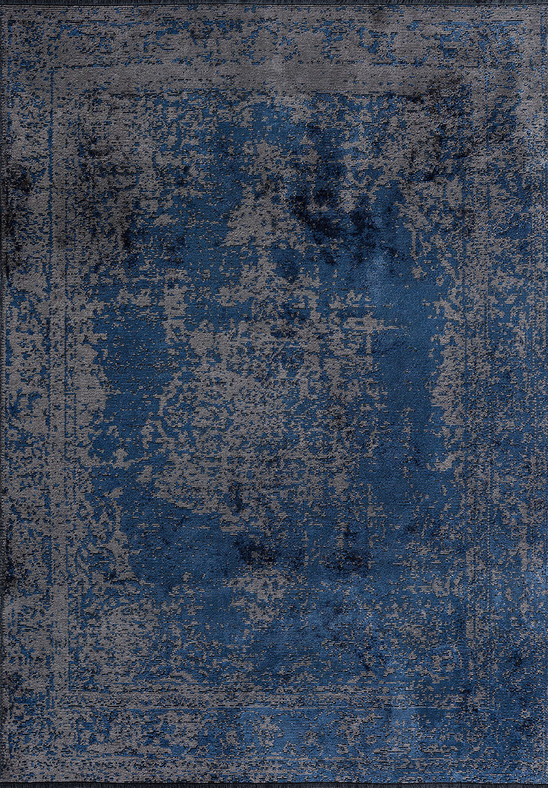 Medallion Grey - Navy Blue Rug Rugs - Venetto Design Venettodesign.com