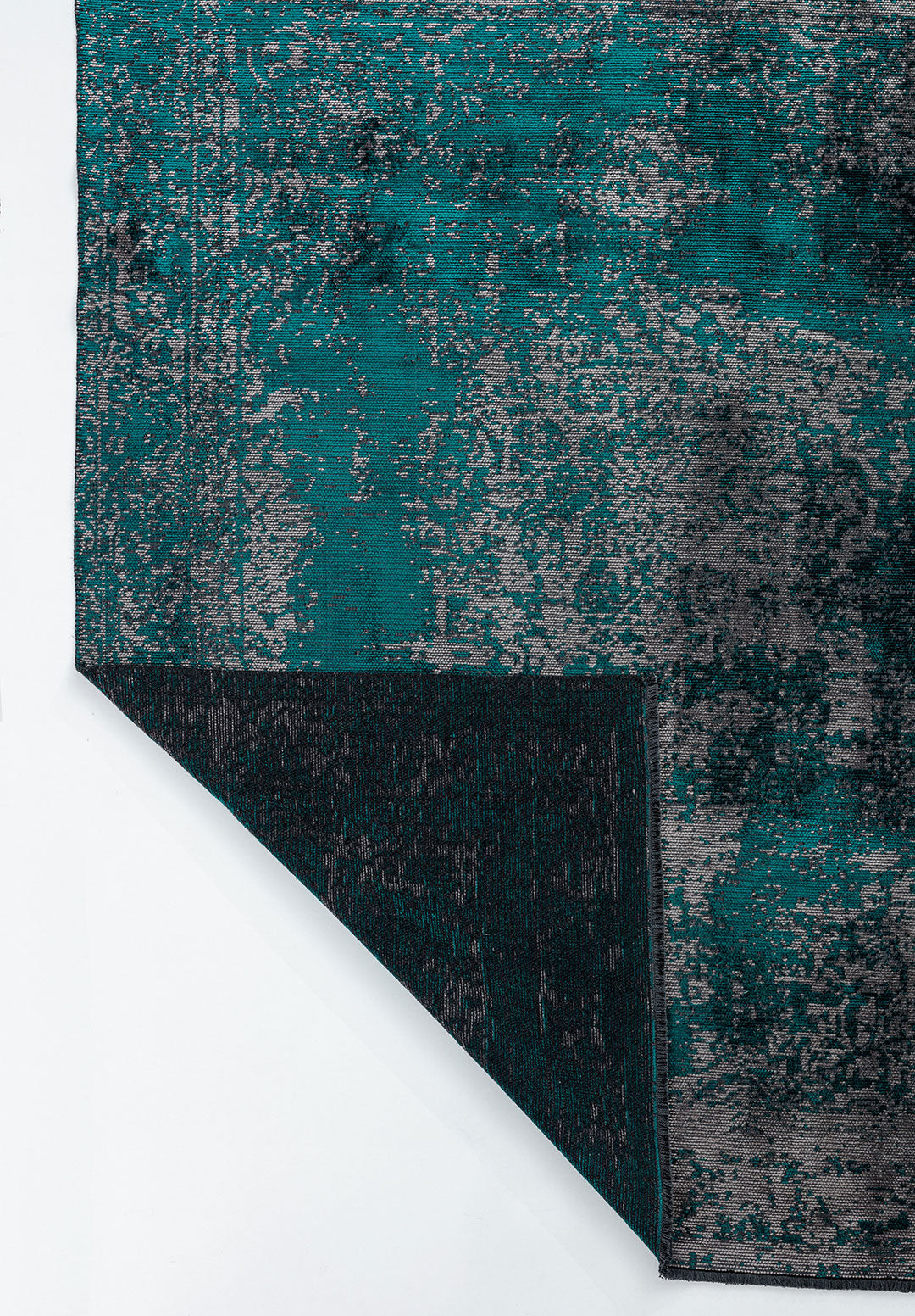 Medallion Grey - Dark Turquoise Rug Rugs - Venetto Design Venettodesign.com