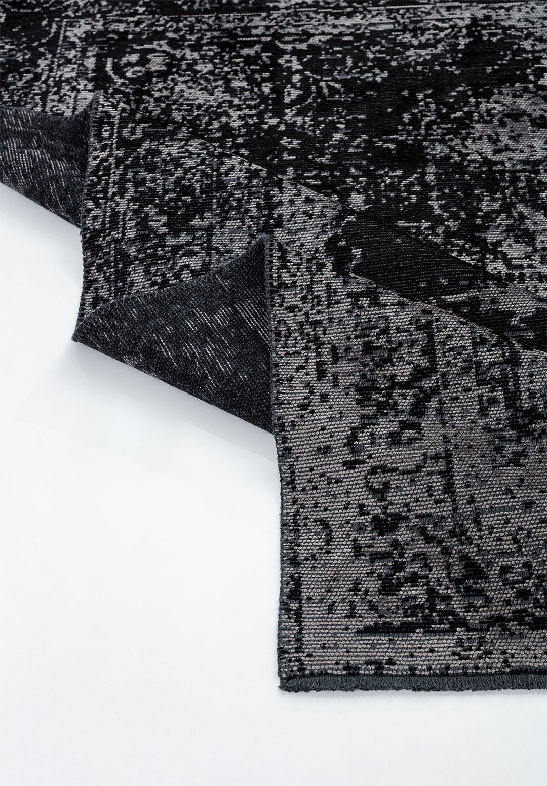Medallion Grey - Black Rug Rugs - Venetto Design Venettodesign.com
