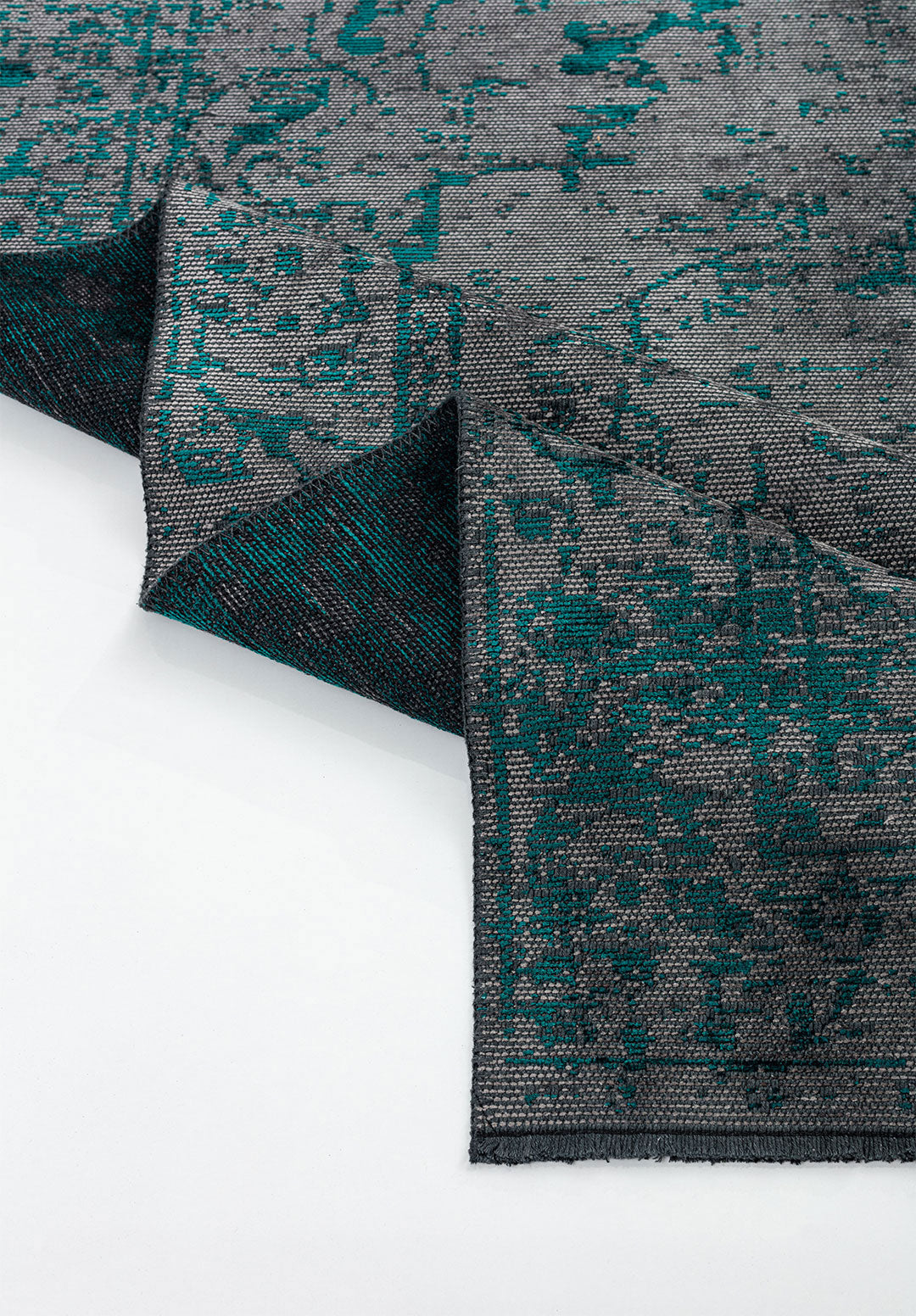 Ivy Grey - Dark Turquoise Rug Rugs - Venetto Design Venettodesign.com