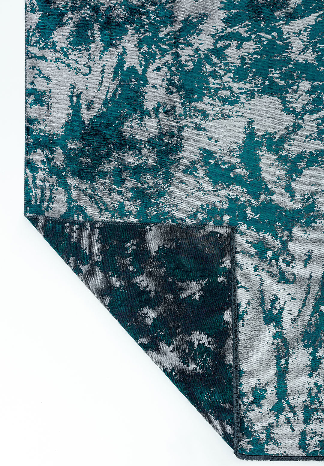 Marble Dark Turquoise - Light Grey Rug Rugs - Venetto Design Venettodesign.com
