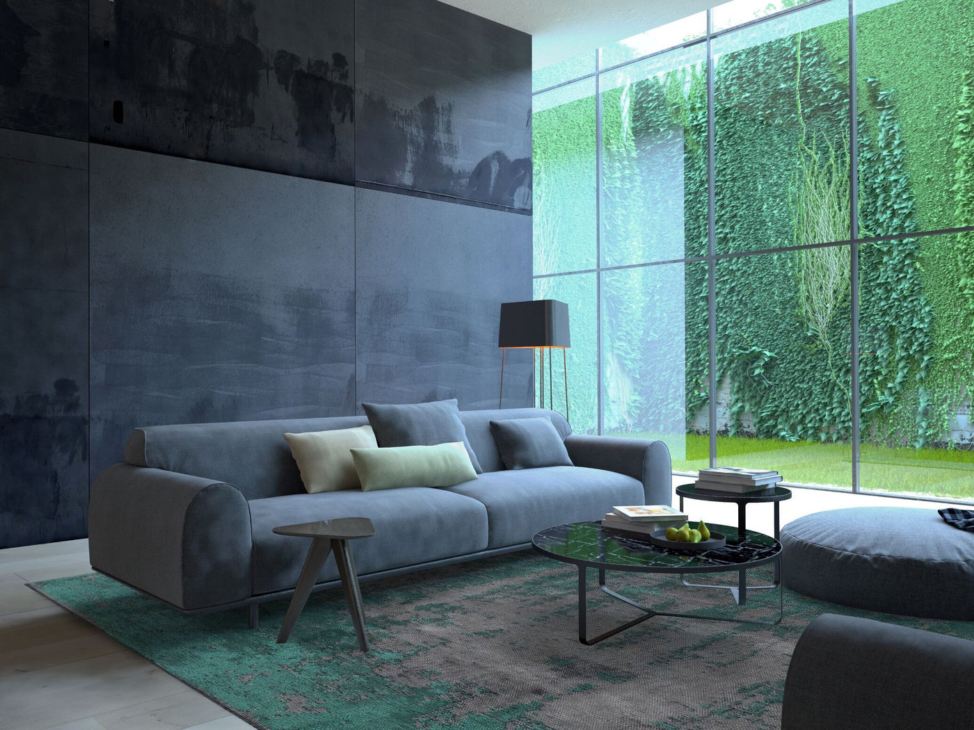 Horizon Dark Green Grey Rug