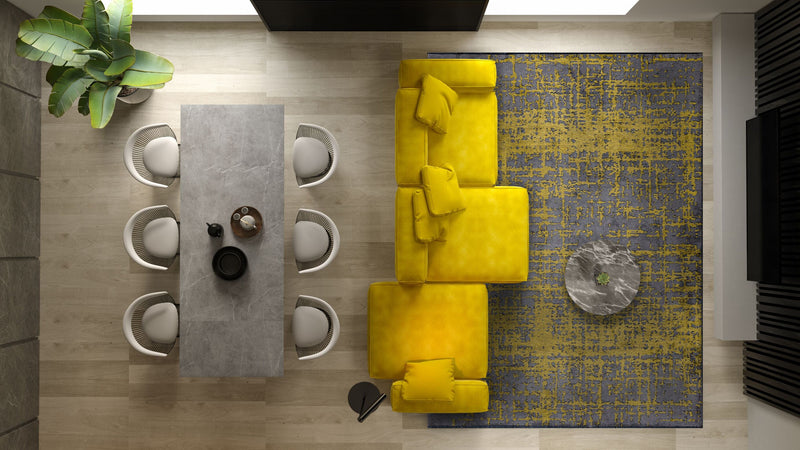 Spark Grey - Yellow Rug Rugs - Venetto Design Venettodesign.com