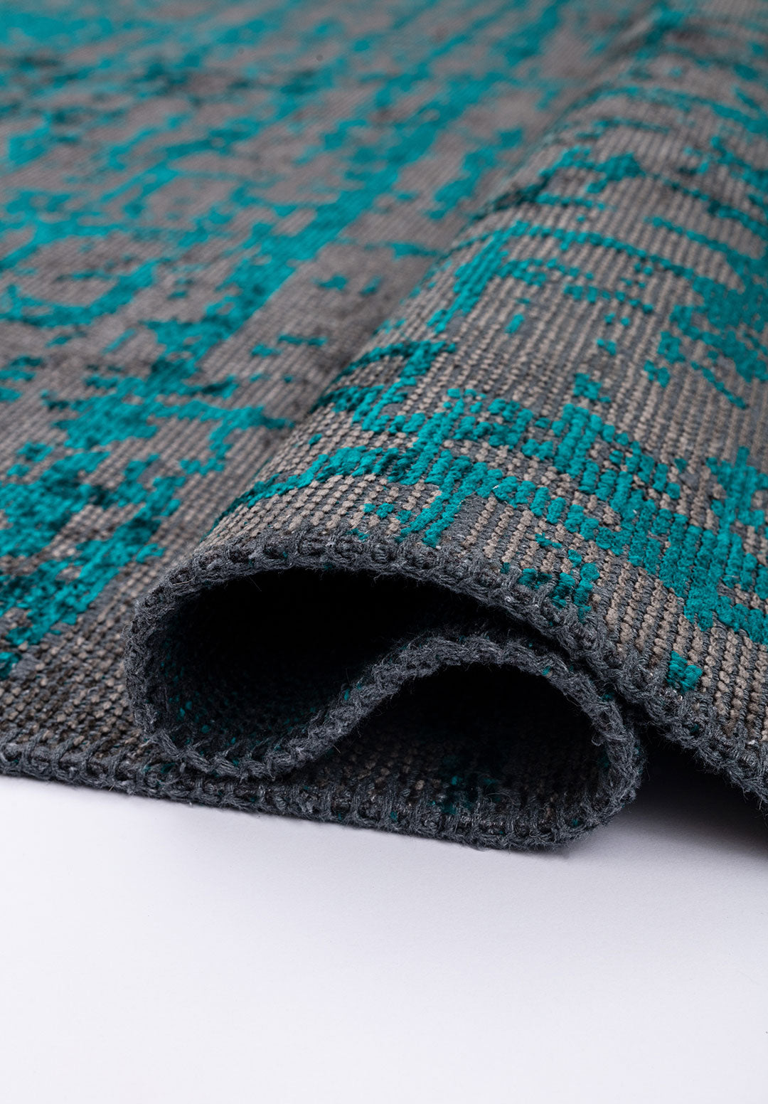 Spark Anthracite - Dark Turquoise Rug Rugs - Venetto Design Venettodesign.com