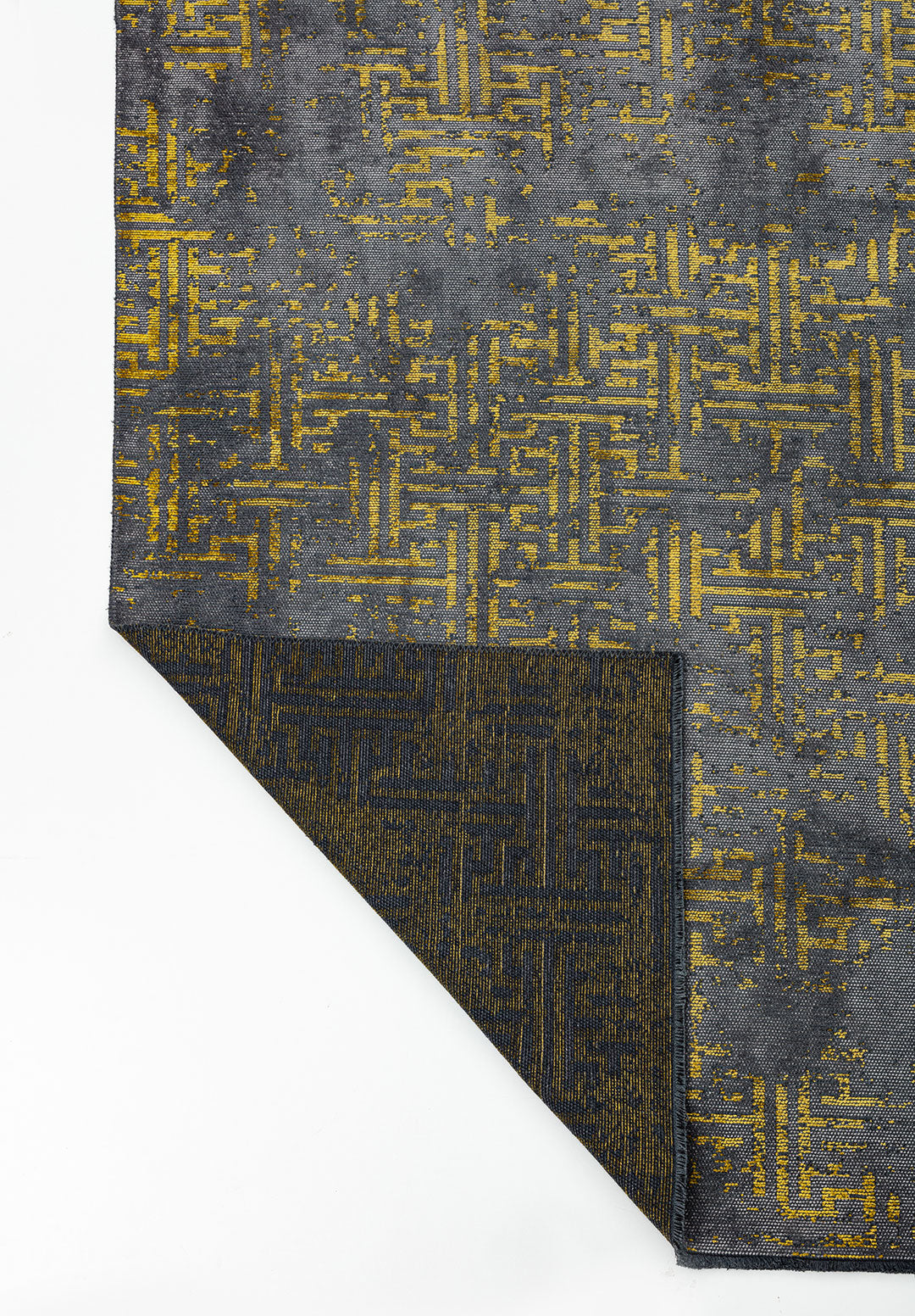 Labyrinth Grey - Yellow Rug Rugs - Venetto Design Venettodesign.com