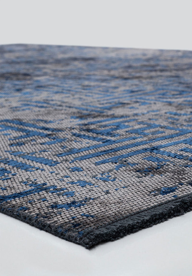 Labyrinth Grey - Navy Blue Rug Rugs - Venetto Design Venettodesign.com