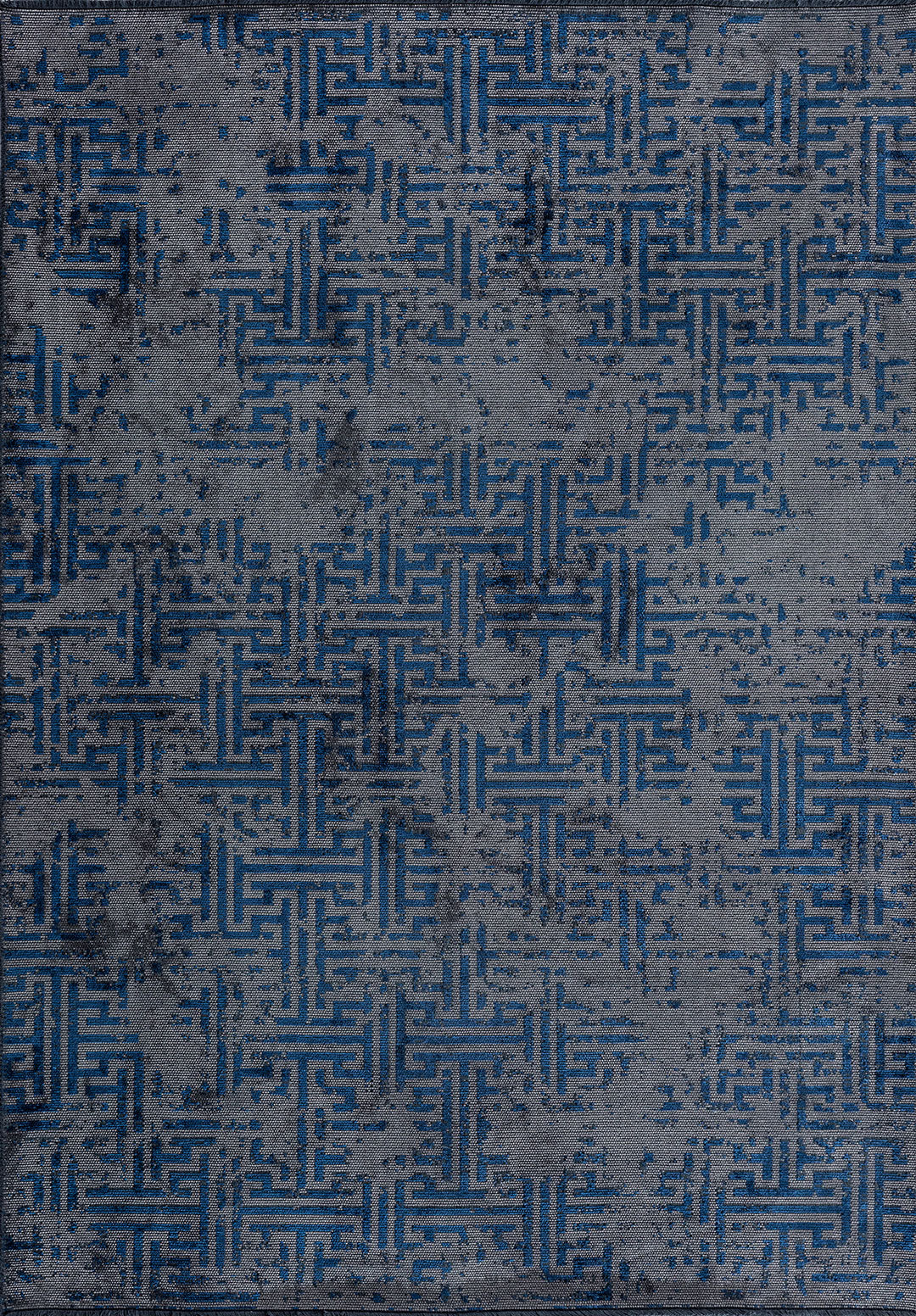 Labyrinth Grey - Navy Blue Rug Rugs - Venetto Design Venettodesign.com