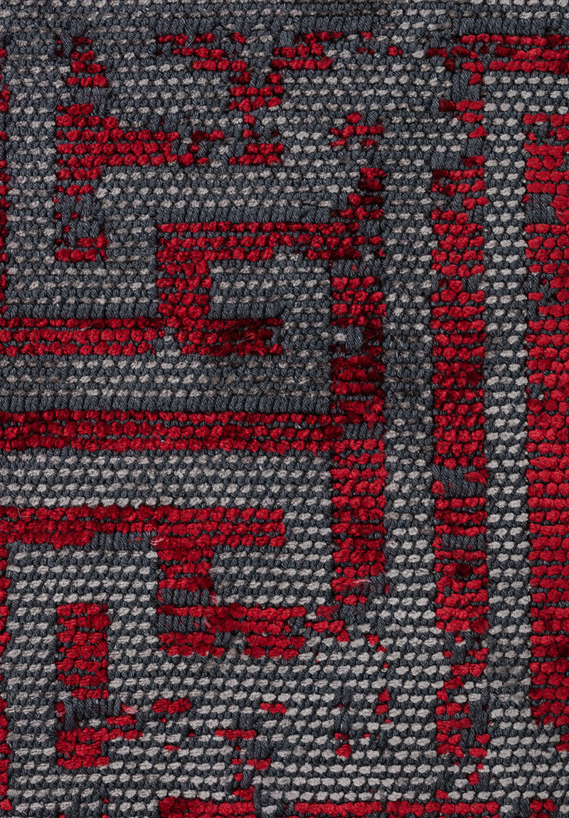 Labyrinth Grey - Red Rug Rugs - Venetto Design Venettodesign.com
