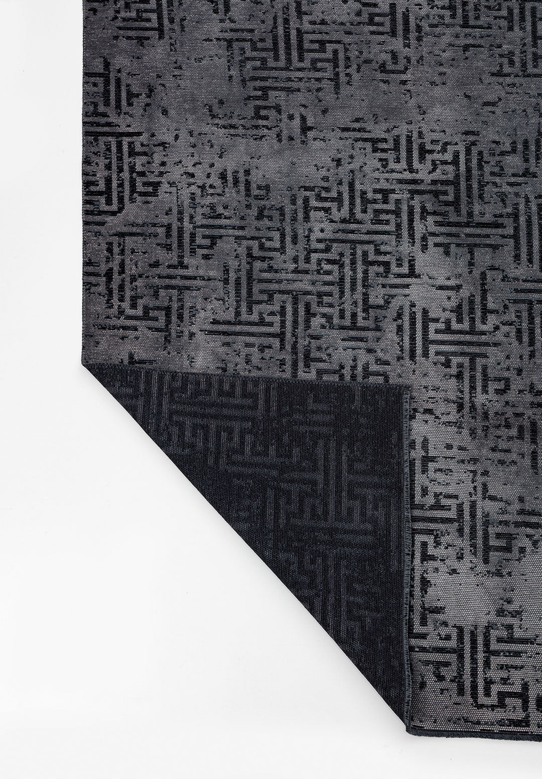 Labyrinth Grey - Black Rug Rugs - Venetto Design Venettodesign.com