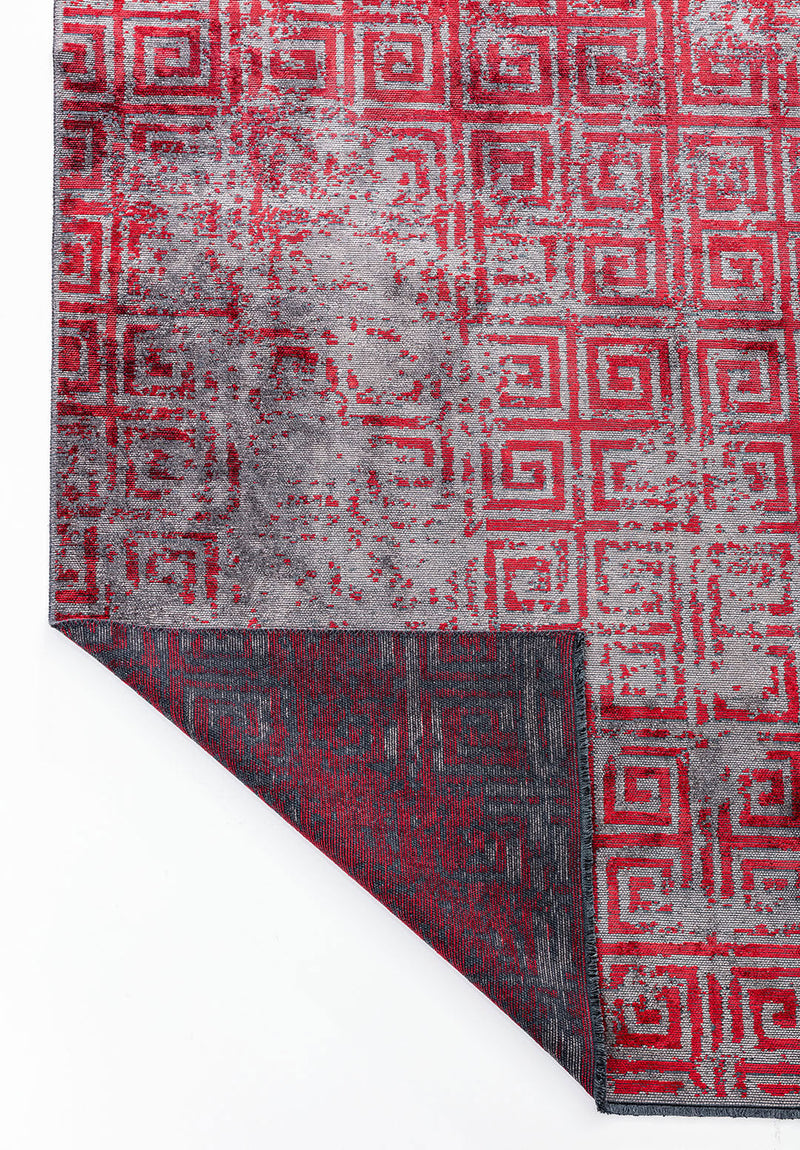 Helix Red - Dark Grey Rug Rugs - Venetto Design Venettodesign.com