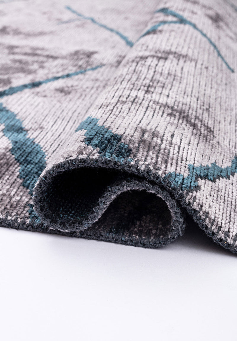 Wave Petrol - Light Grey Rug Rugs - Venetto Design Venettodesign.com