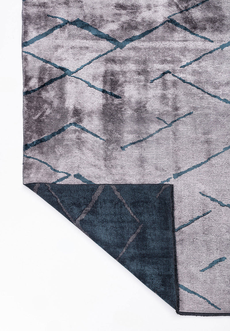 Wave Petrol - Light Grey Rug Rugs - Venetto Design Venettodesign.com