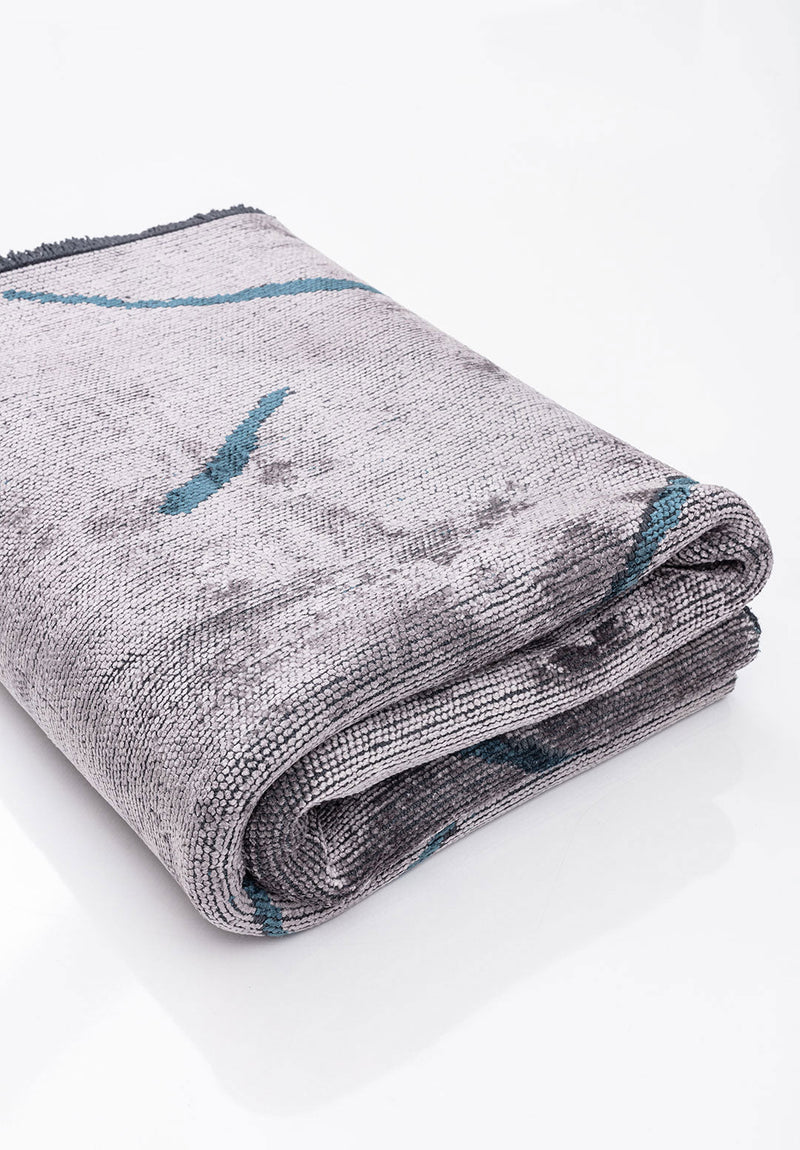 Wave Petrol - Light Grey Rug Rugs - Venetto Design Venettodesign.com