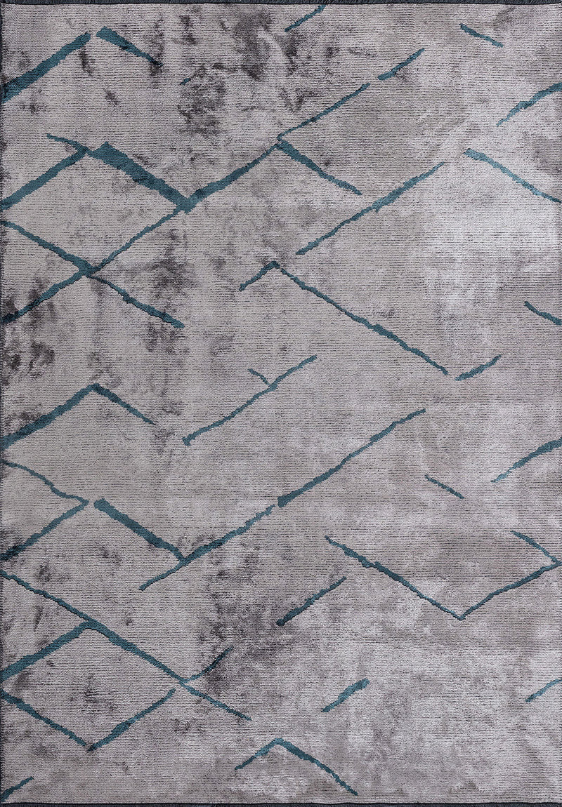 Wave Petrol - Light Grey Rug Rugs - Venetto Design Venettodesign.com