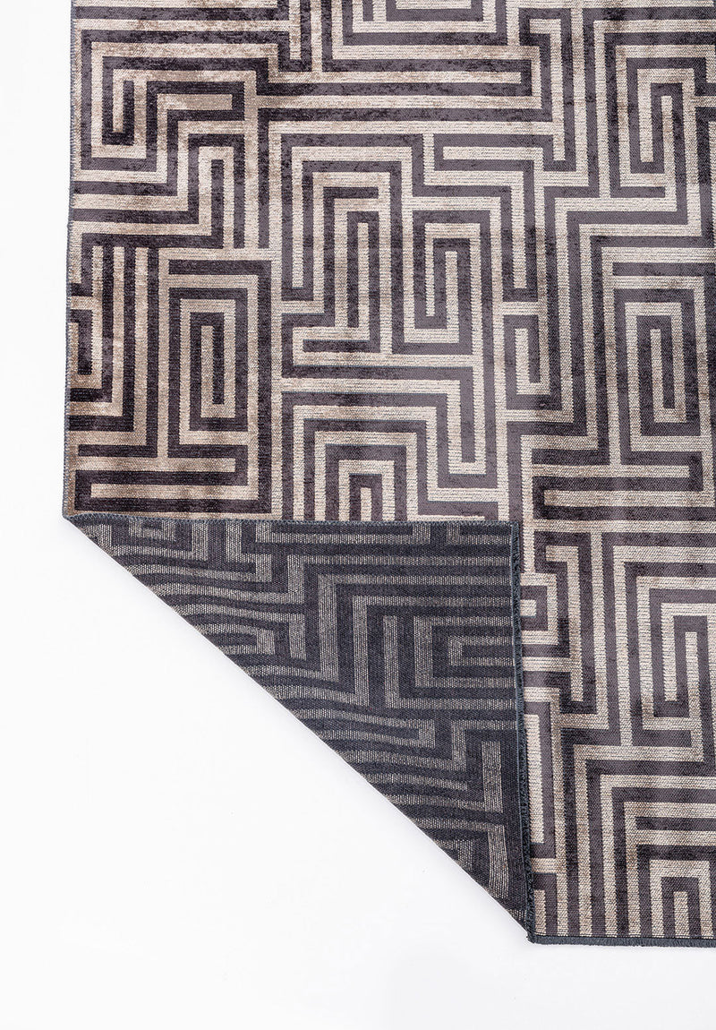 Nest Charcoal - Beige Rug Rugs - Venetto Design Venettodesign.com