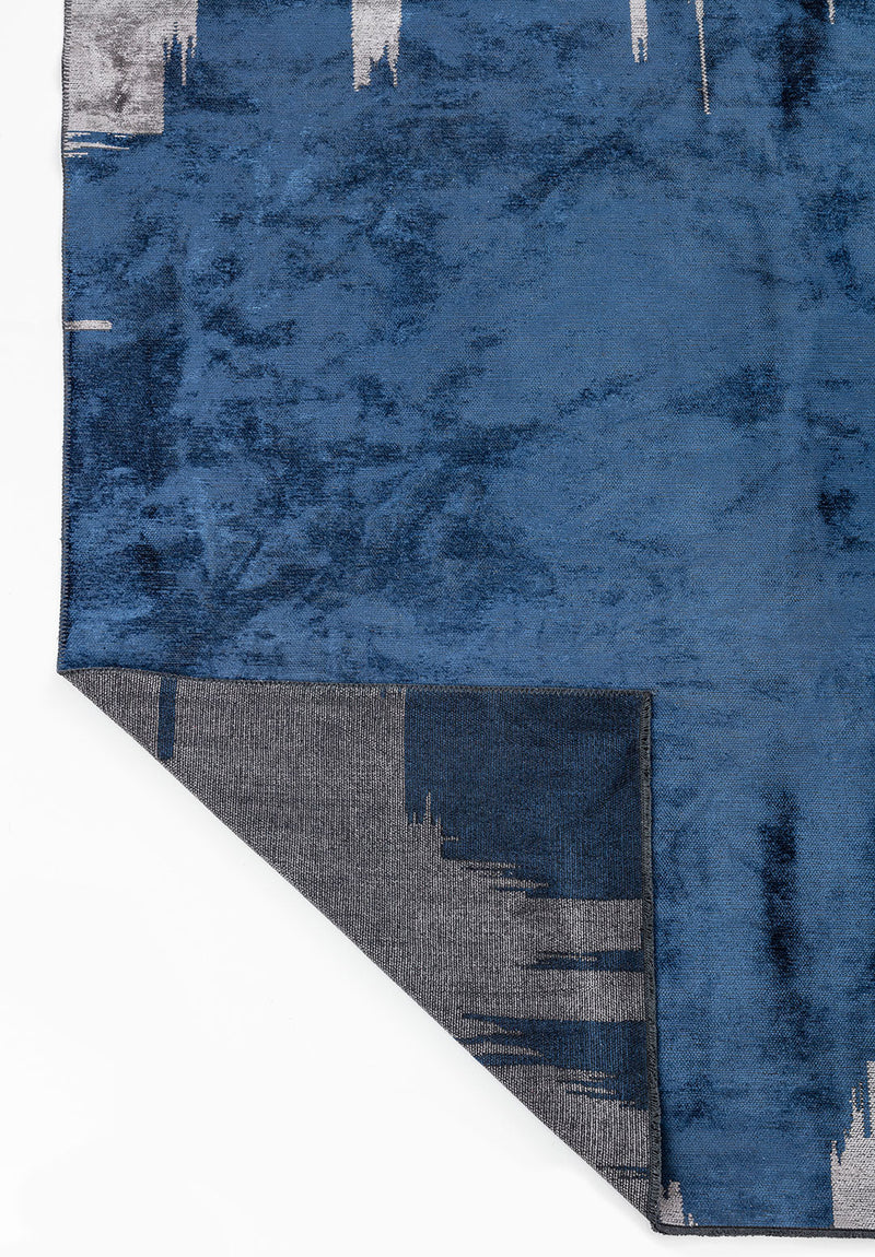 Cage Navy Blue - Light Grey Rug Rugs - Venetto Design Venettodesign.com