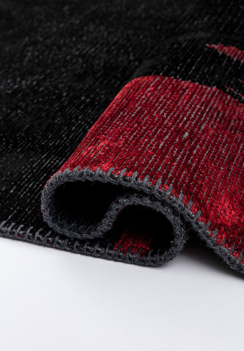 Cage Black - Red Rug Rugs - Venetto Design Venettodesign.com