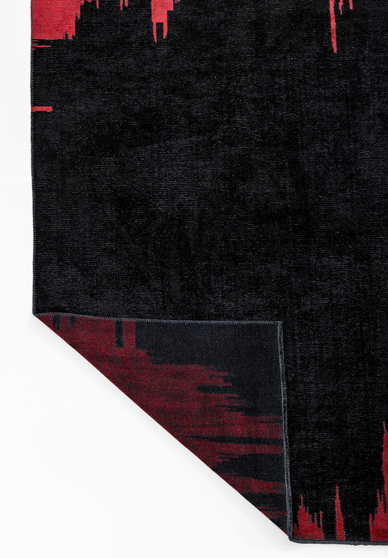 Cage Black - Red Rug Rugs - Venetto Design Venettodesign.com
