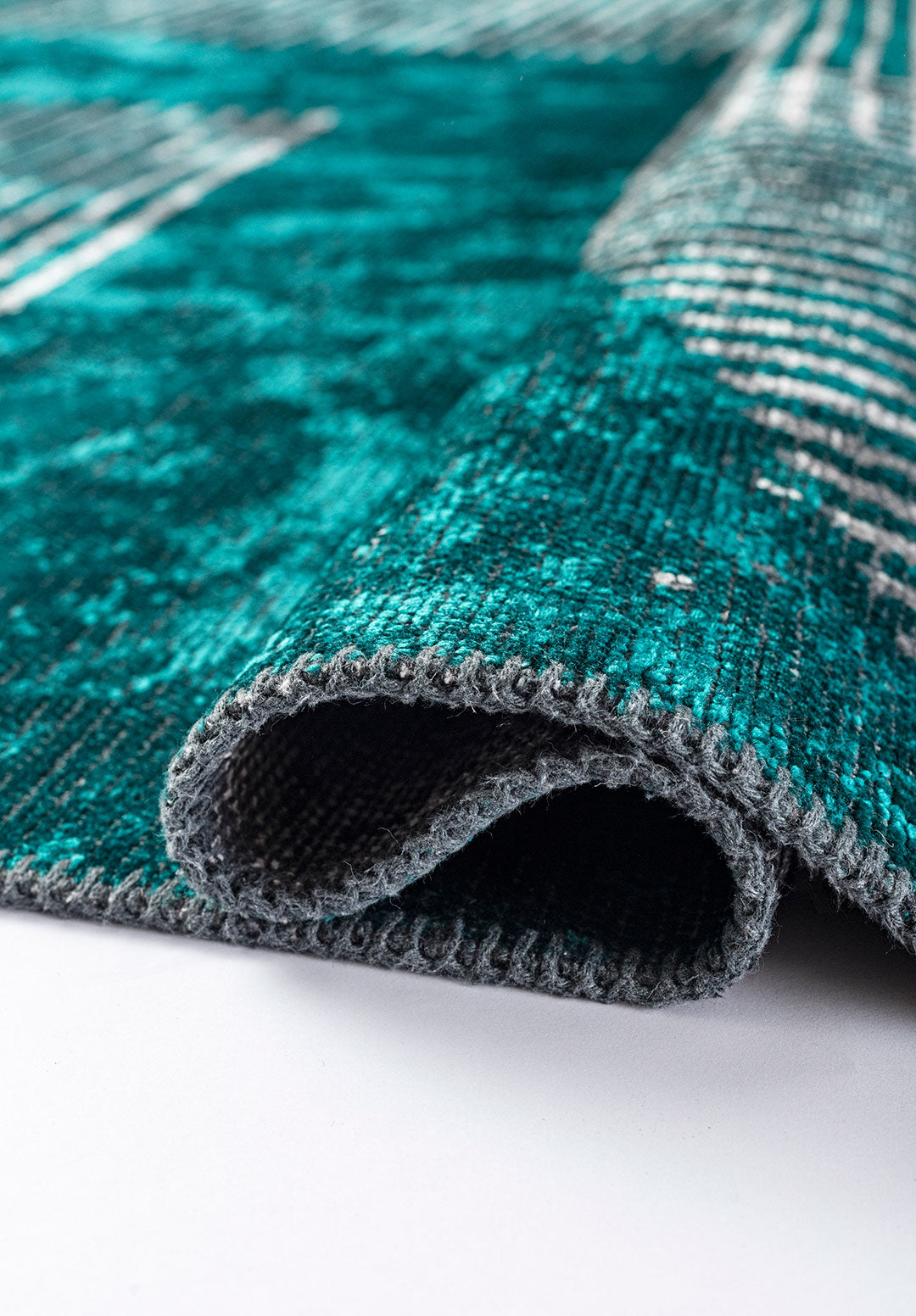 Matrix Dark Turquoise - Light Grey Rug Rugs - Venetto Design Venettodesign.com