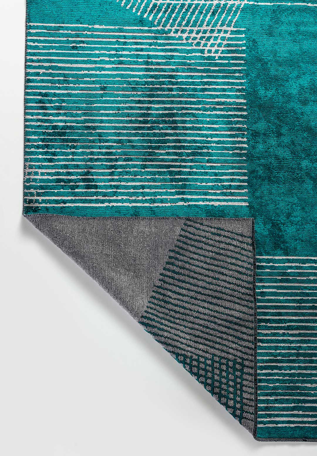 Matrix Dark Turquoise - Light Grey Rug Rugs - Venetto Design Venettodesign.com