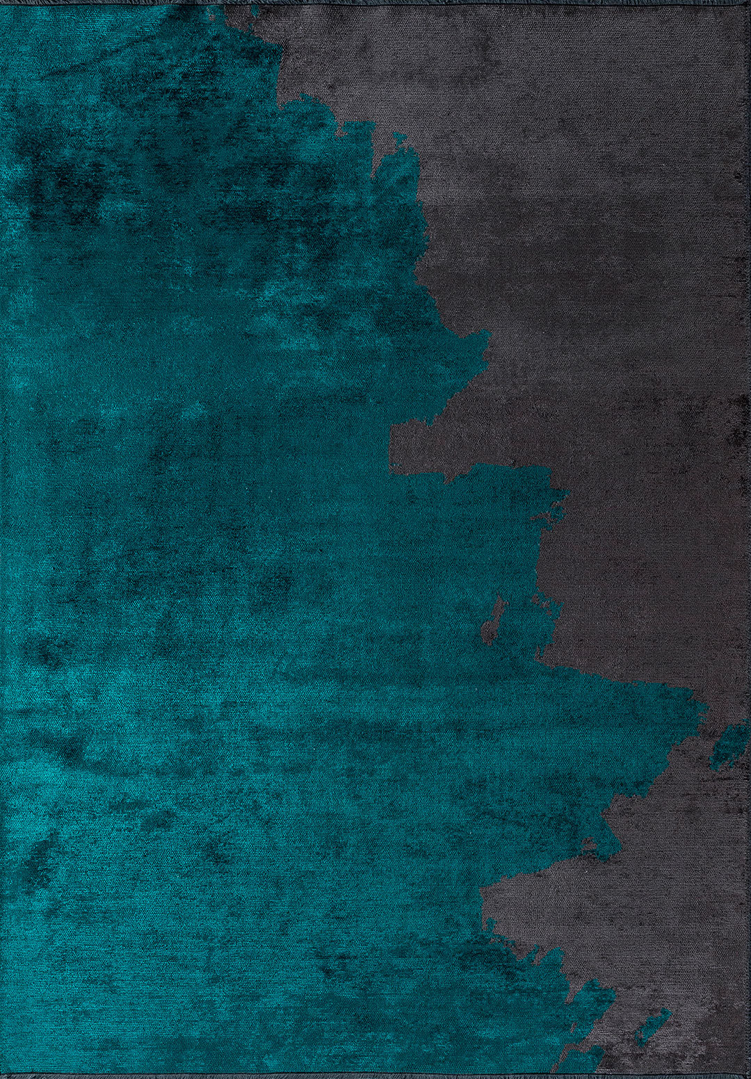 Coast Dark Turquoise - Charcoal Rug Rugs - Venetto Design Venettodesign.com