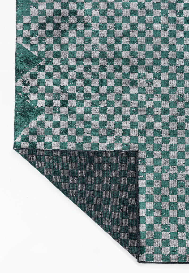 King Dark Green - Light Grey Rug Rugs - Venetto Design Venettodesign.com
