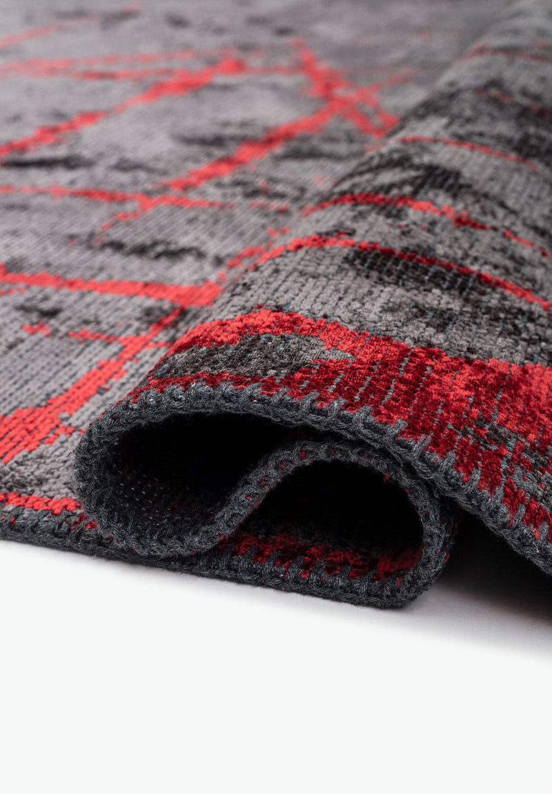 Crack Red - Charcoal Rug Rugs - Venetto Design Venettodesign.com