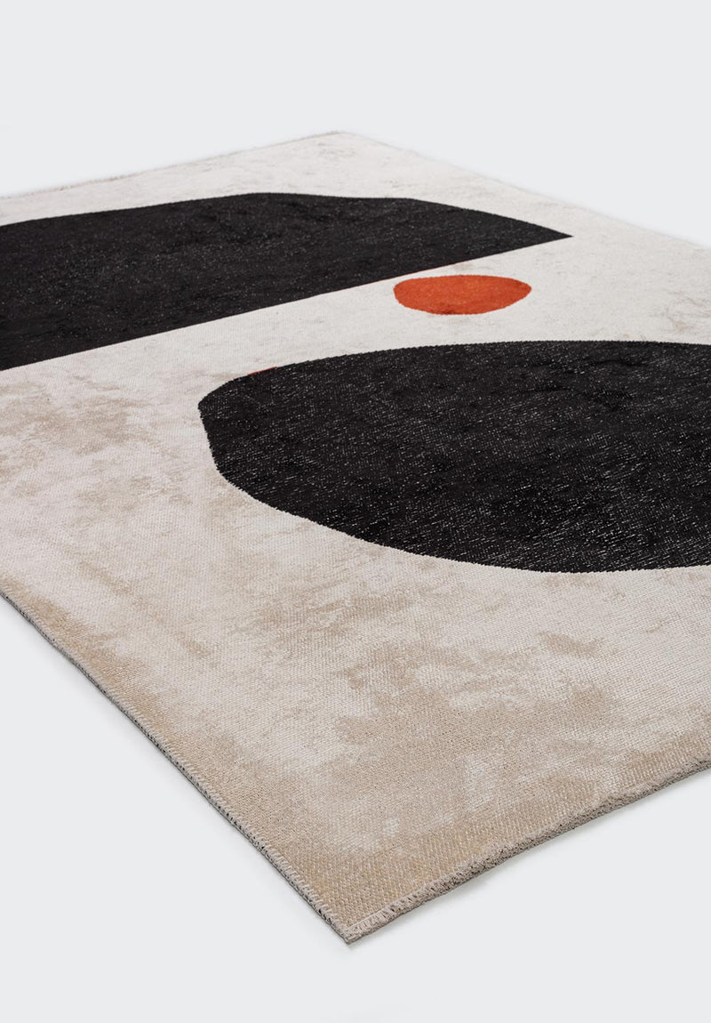 Rock Black - Ecru Rug
