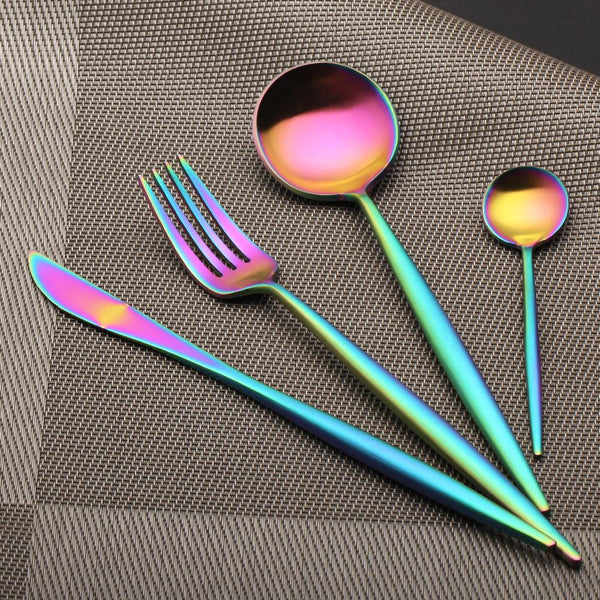 Arya Iridescent Cutlery Set Cutlery - Venetto Design 24 Pieces Set Venettodesign.com