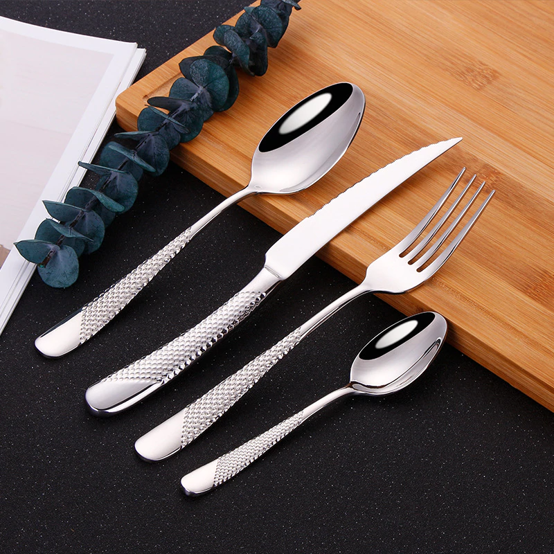 Gold Plated Cutlery Set 24pcs Luxury Dinner Sets Stainless Steel