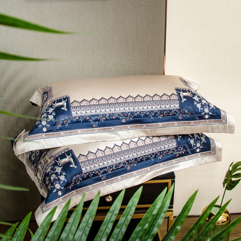 Giorgio Luxury Embroidered Tassel Duvet Cover Set Duvet Cover Set - Venetto Design Venettodesign.com