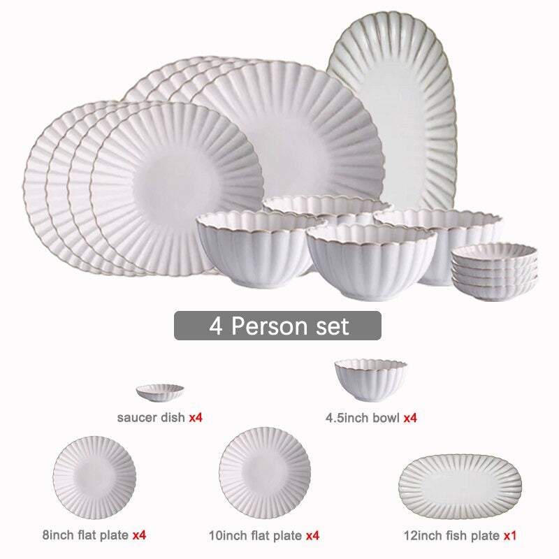 Tove Luxury Dinnerware Set Plate - Venetto Design 4 Person Set Venettodesign.com