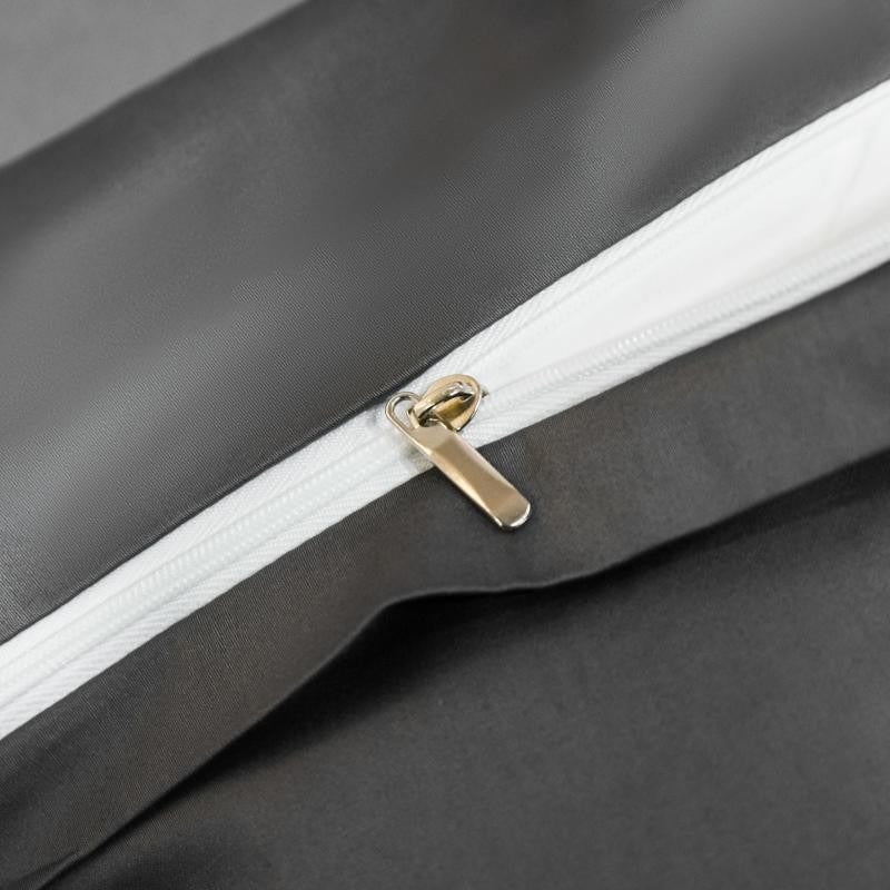 Neo Deep Grey Silky Cotton Duvet Cover Set Duvet Cover Set - Venetto Design Venettodesign.com