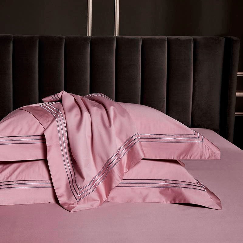 Leila Rose Embroidered Edge Egyptian Cotton Duvet Cover Set Duvet Cover Set - Venetto Design Venettodesign.com