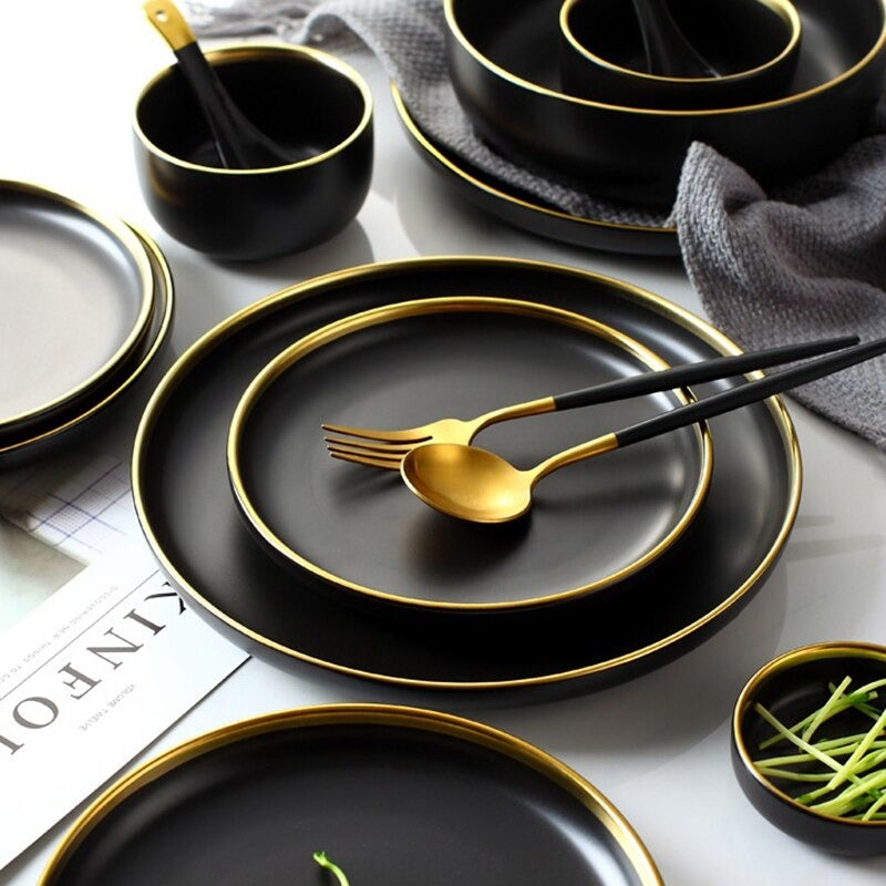 Legacy Black Luxury Dinnerware Set Plate - Venetto Design Venettodesign.com