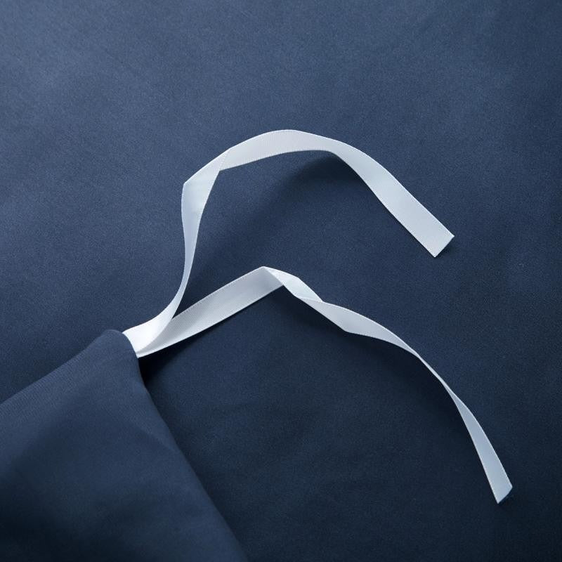 Eloise Navy Blue Luxury Pure Mulberry Silk Bedding Set Duvet Cover Set - Venetto Design Venettodesign.com